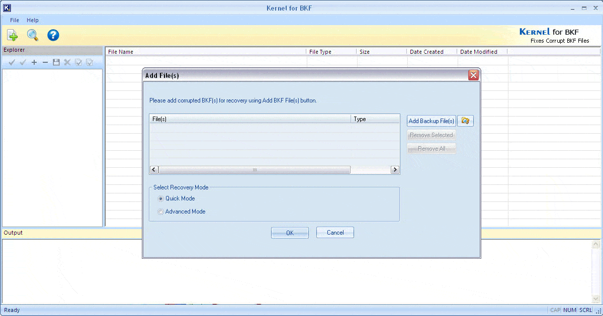 Kernel BKF - Corrupt Backup File Repair screenshot