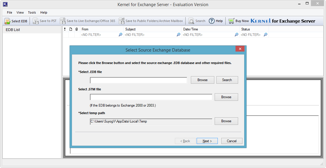 Get Exchange Server database recovery tool to perform EDB recovery & migration.