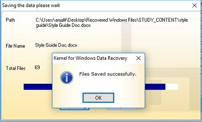  Click OK to exit the process
