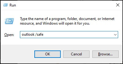 Run Outlook in safe mode