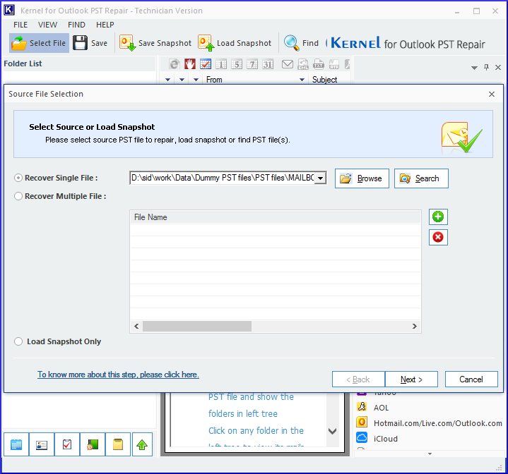 Launch Kernel for Outlook PST Repair