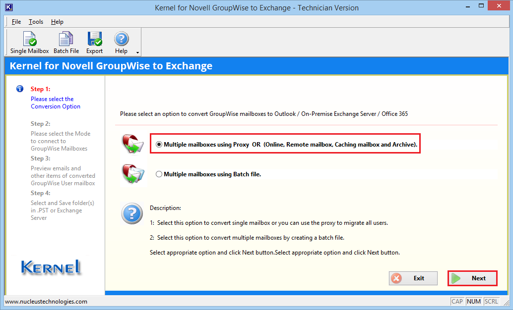 select the first option to migrate multiple mailboxes