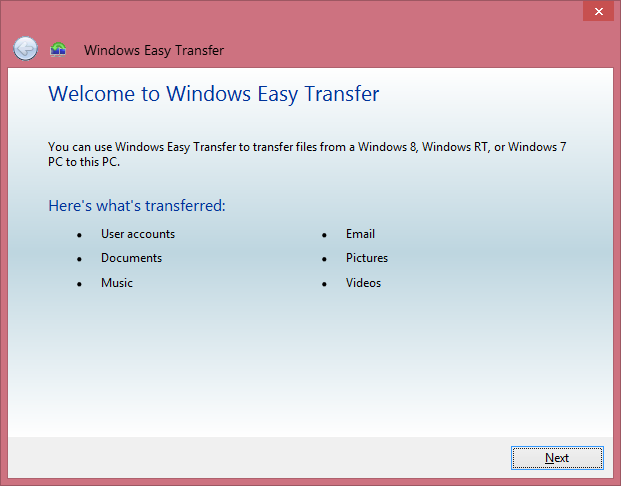 Windows Easy Transfer