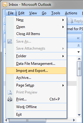 Select Import/Export