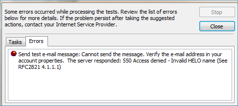 This system is configured to reject email from client system