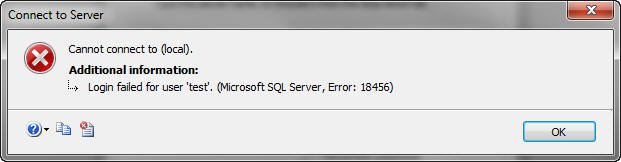 Microsoft SQL Server error code 18456