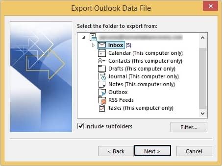 pick the folders you want to backup
