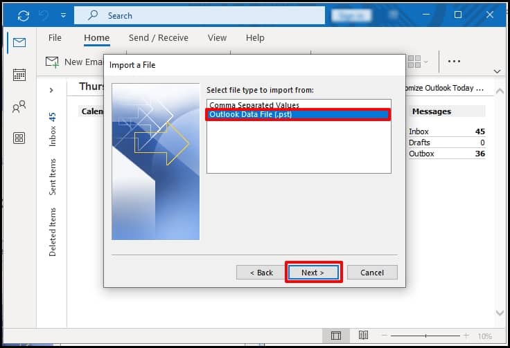Choose Export a file