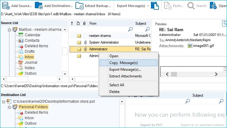 you can select various output methods