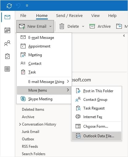 Click on New Email