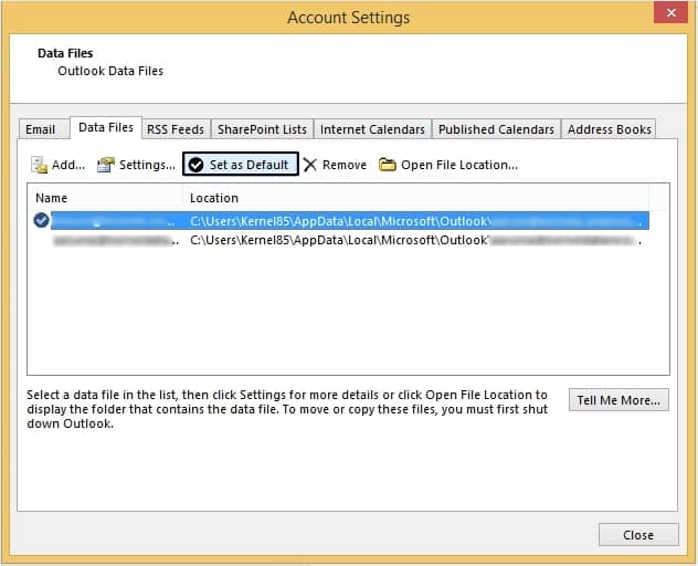 Press Select as Default option