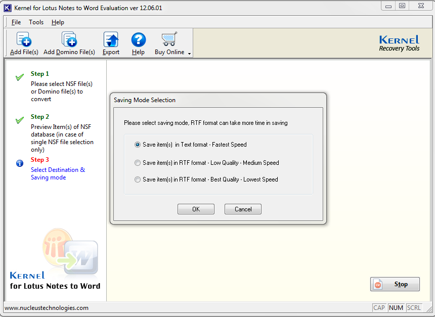 Save File in TEXT and RTF Format