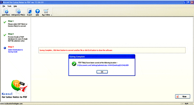 NSF to PDF conversion done