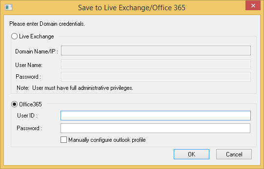 Choose Office 365 as the destination option