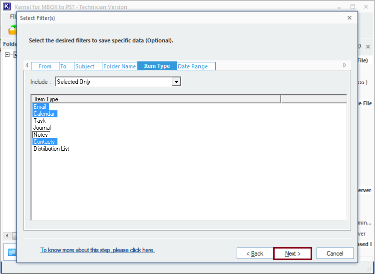 Apply filter option to converter only specific data