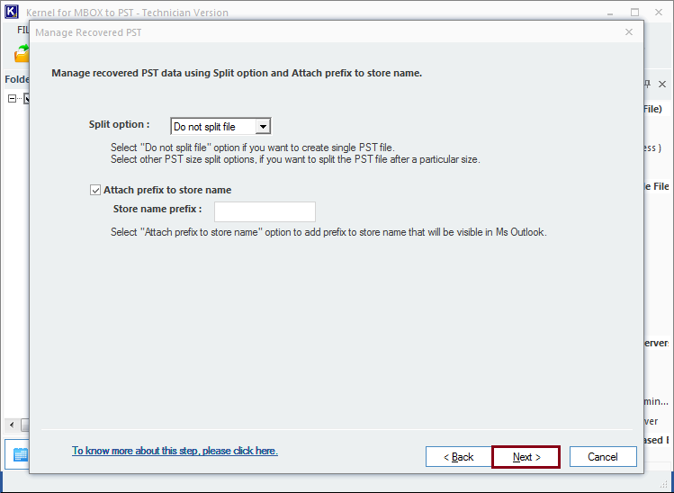 Manage your converted PST file