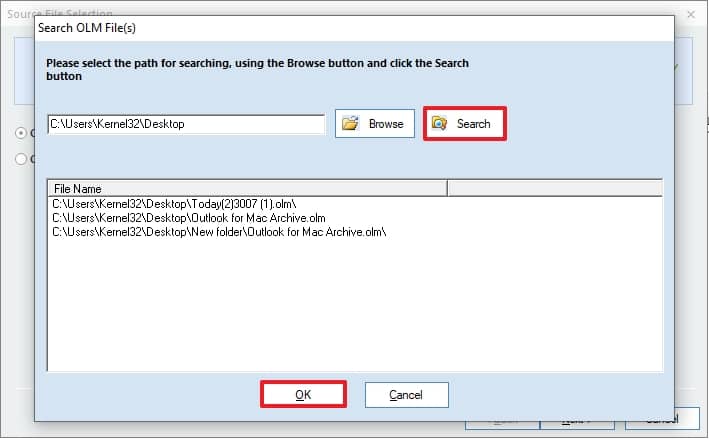 Search feature on this screen to execute a search operation