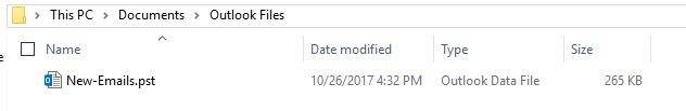 New PST file is created
