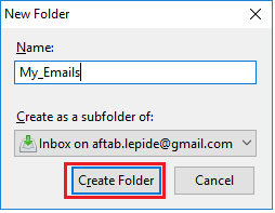 Enter a name and click Create Folder