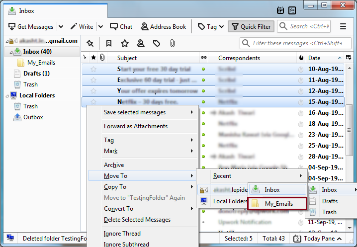 Select EML Messages to Migrate