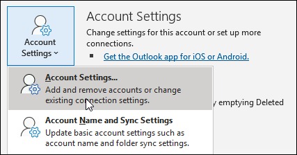 Select Account setting
