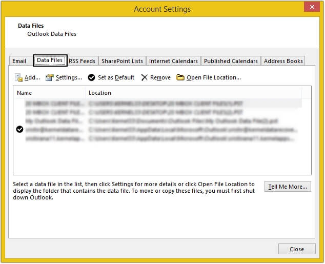 outlook data file
