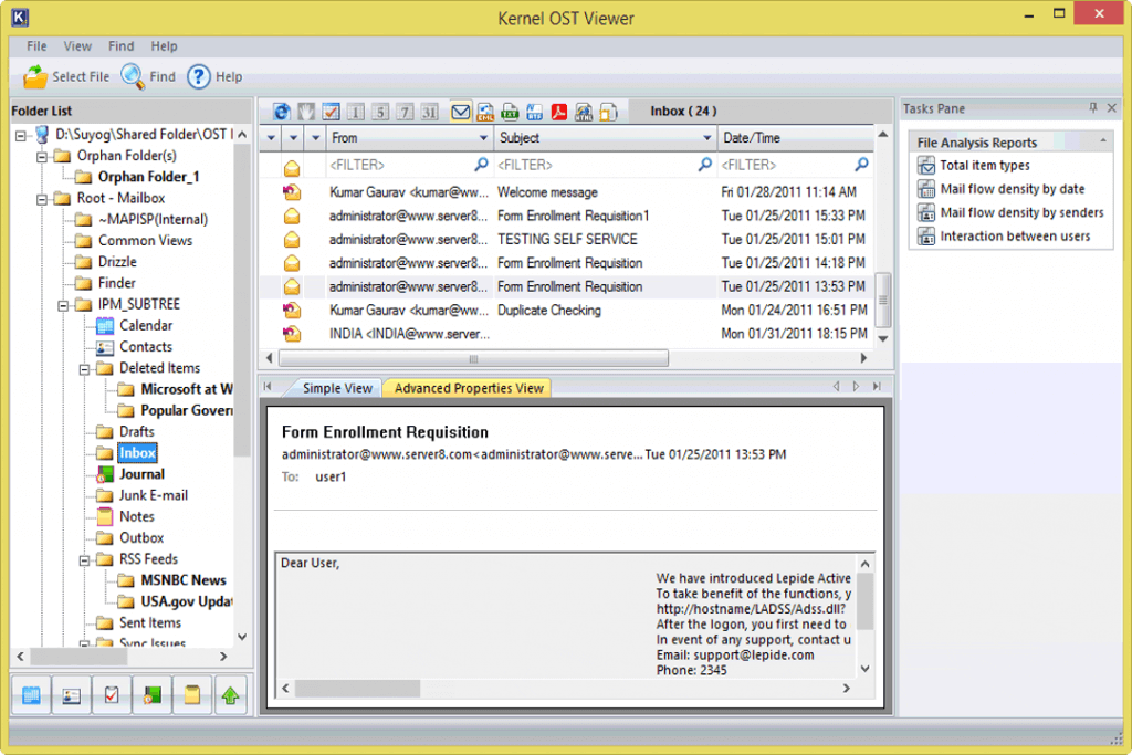 Selection of multiple OST files in a single instance