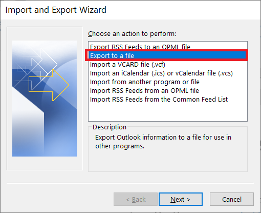 Export to a file