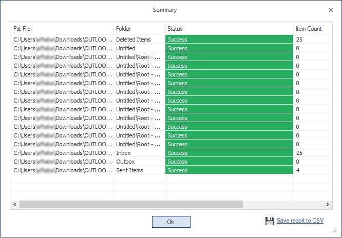 Save report to CSV