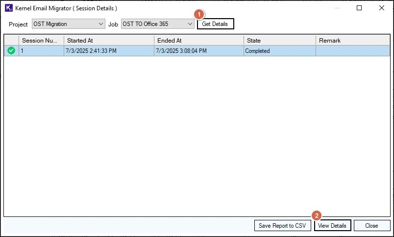 view migration details