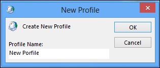 Enter a new Profile name