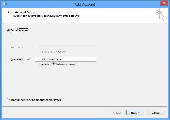 Enter the credentials of your email account
