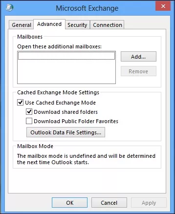 Outlook Data File Settings
