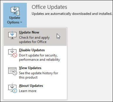 Update Outlook