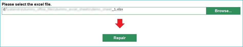Browse corrupt excel file