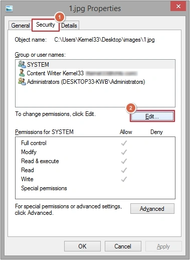 go to security then click edit