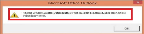 Cyclic Redundancy Check error in Outlook