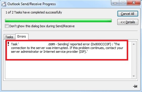 Error 0x800CCC0F