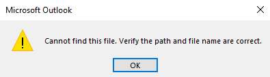 Unable to access Outlook attachments