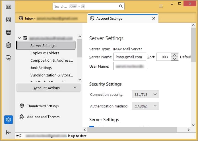 Select Server Settings from the list that appears 