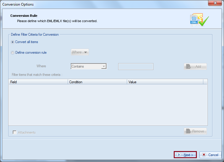 Define the rules to save specific data