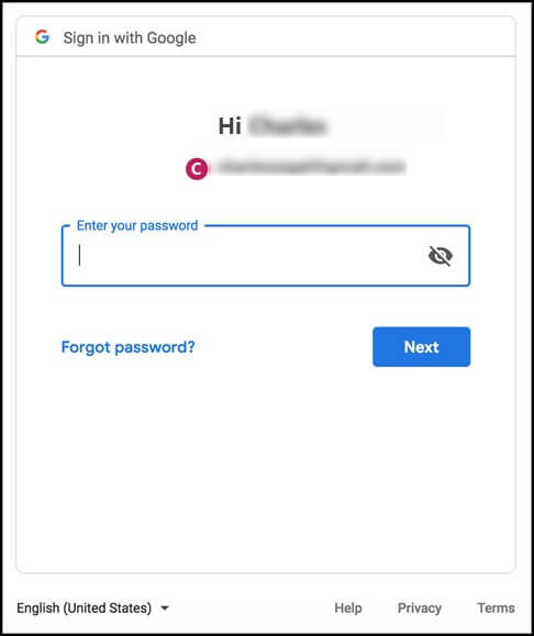 enter the password