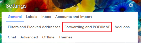 Select Forwarding and POP/IMAP