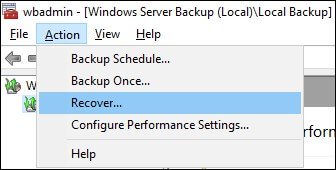 Exchange backup recovery