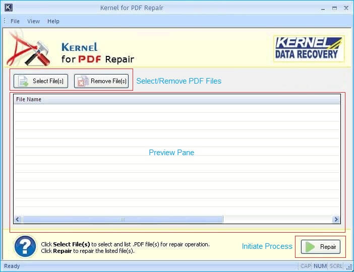 Select PDF file to repair