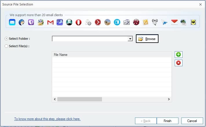 Click on Browse to add MBOX files
