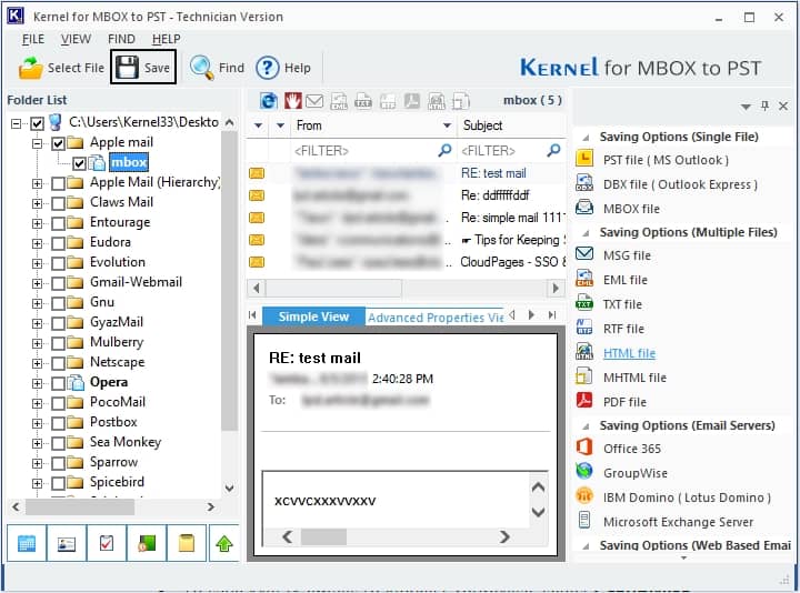 Select the required folders you want to migrate