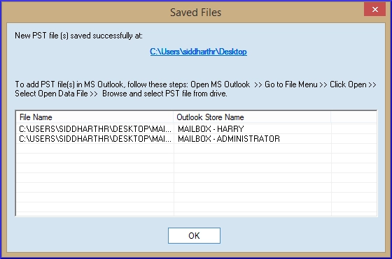 Click OK to finalize the conversion process