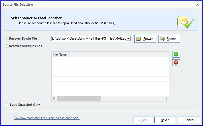 Click on Browse to add PST files from your system