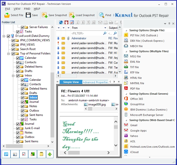 Select any file or folder to preview its data